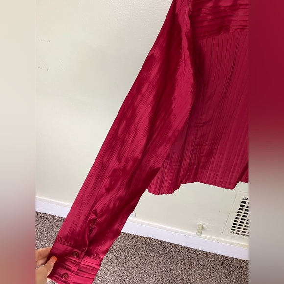 Fred David Red‎ Long Sleeve Notched Collar Button Down - Picture 7 of 8